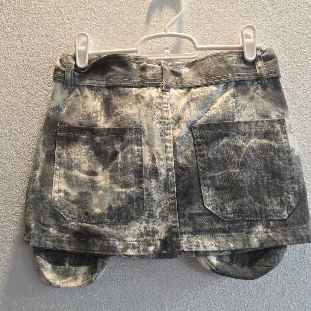Madonna & Co Festival Utility mini skirt Belt Pocket Belt Gray Acid Wash‎ Boho - Picture 10 of 11